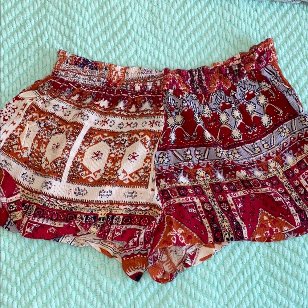 Multi colored pattern soft flowy shorts